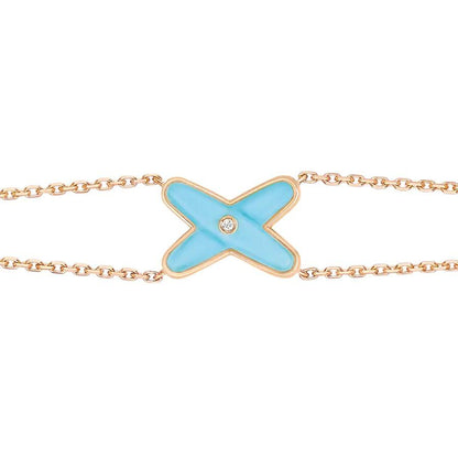 [Rose Tomorrow]JEUX BRACELET TURQUOISE PINK GOLD 1 DIAMOND