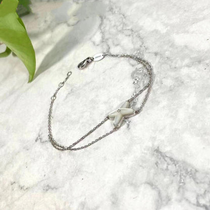 [Rose Tomorrow]JEUX BRACELET WHITE MOP SILVER 1 DIAMOND