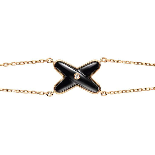 [Rose Tomorrow]JEUX BRACELET ONYX PINK GOLD 1 DIAMOND