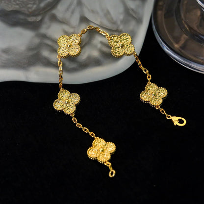 [💎ROSE💎]CLOVER 5 MOTIFS BRONZING BRACELET