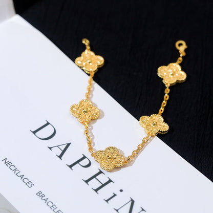 [💎ROSE💎]CLOVER 5 MOTIFS BRONZING BRACELET