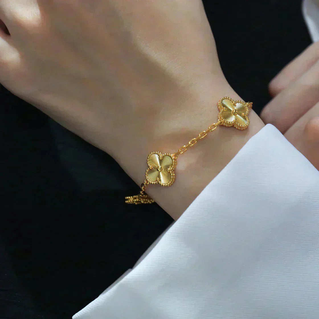 [💎ROSE💎]CLOVER 5 FLOWERS LASER BRACELET