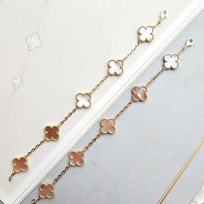 [💎ROSE💎]CLOVER 5 PINK MOP BRACELET