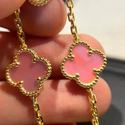 [💎ROSE💎]CLOVER 5 PINK MOP BRACELET