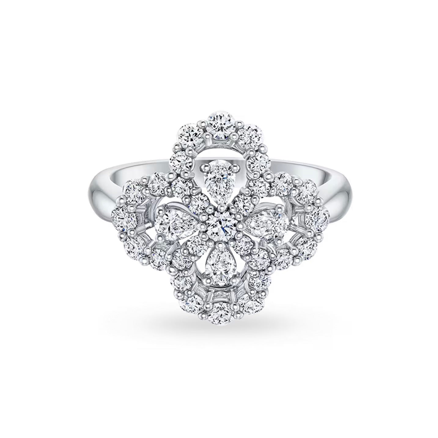 [Rose Tomorrow]LOOP RING FULL MOTIF DIAMOND 16MM SILVE