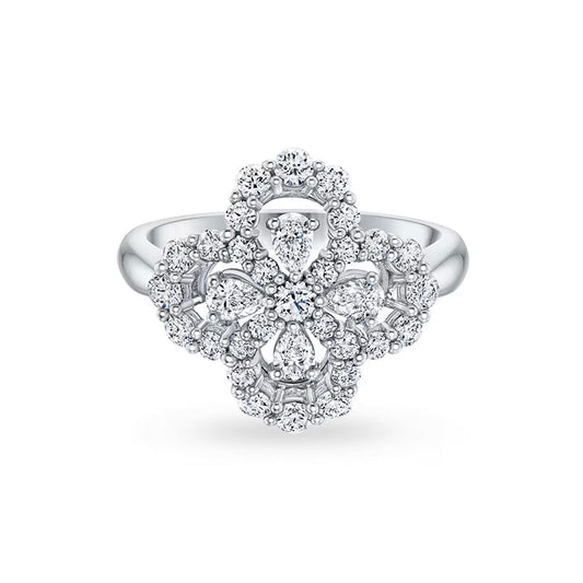 [Rose Tomorrow]LOOP RING FULL MOTIF DIAMOND 16MM SILVE
