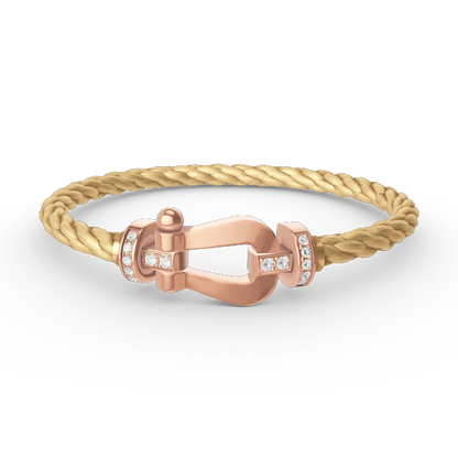 [Rose Tomorrow]FORCE LARGE HORSESHOE HALF DIAMOND BRACELET ROSE GOLD