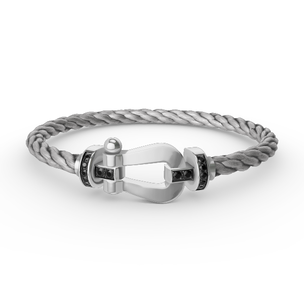 [Rose Tomorrow]FORCE LARGE HORSESHOE BLACK DIAMOND BRACELET SILVER