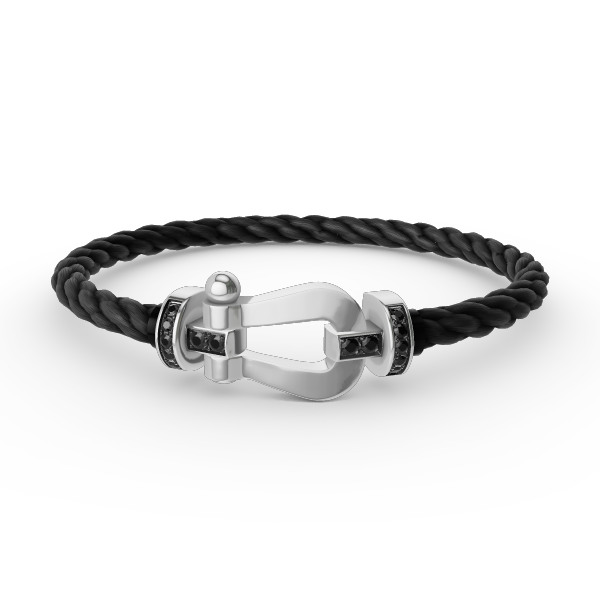 [Rose Tomorrow]FORCE LARGE HORSESHOE BLACK DIAMOND BRACELET SILVER