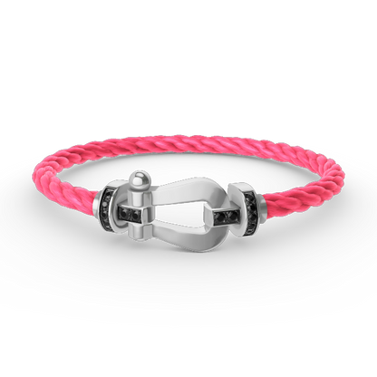 [Rose Tomorrow]FORCE LARGE HORSESHOE BLACK DIAMOND BRACELET SILVER