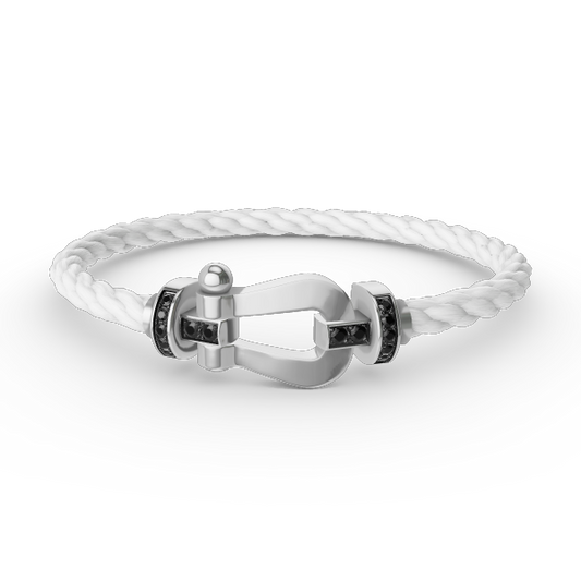 [Rose Tomorrow]FORCE LARGE HORSESHOE BLACK DIAMOND BRACELET SILVER