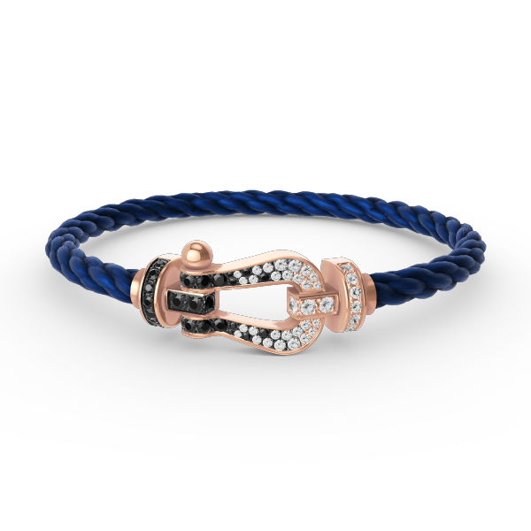 [Rose Tomorrow]FORCE LARGE HORSESHOE BLACK WHITE DIAMOND BRACELET ROSE GOLD