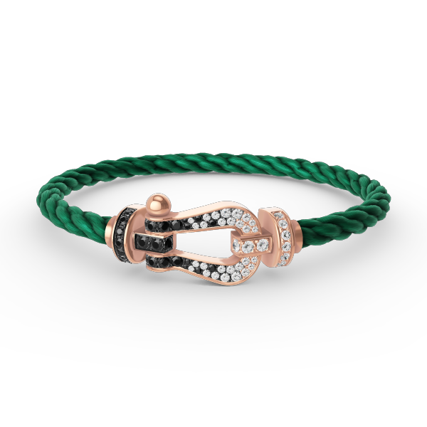 [Rose Tomorrow]FORCE LARGE HORSESHOE BLACK WHITE DIAMOND BRACELET ROSE GOLD