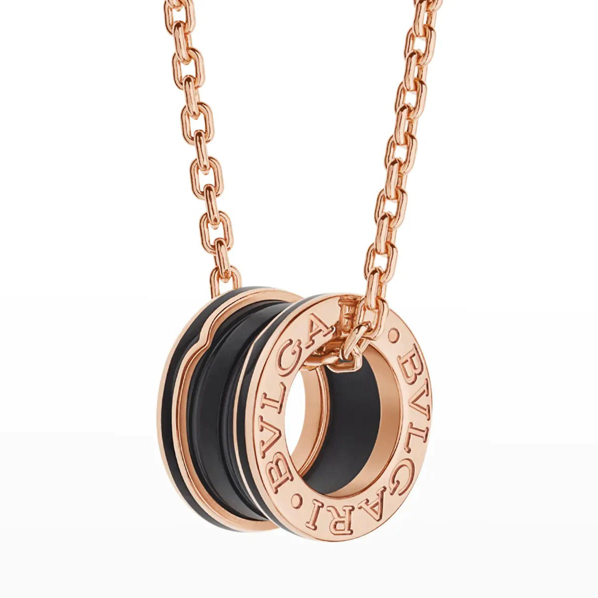 [Rose Tomorrow]ZERO 1 BLACK CERAMIC PINK GOLD NECKLACE