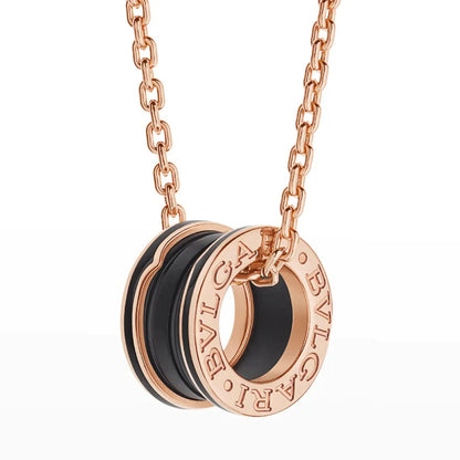 [Rose Tomorrow]ZERO 1 BLACK CERAMIC PINK GOLD NECKLACE