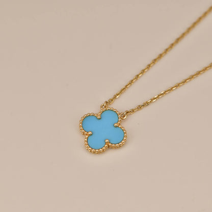 [Rose Tomorrow]CLOVER 15MM VINTAGE TURQUOISE NECKLACE