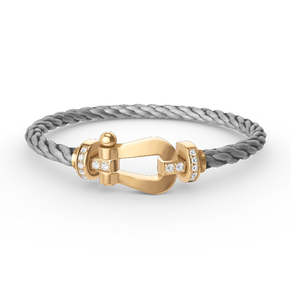 [Rose Tomorrow]FORCE LARGE HORSESHOE HALF DIAMOND BRACELET GOLD