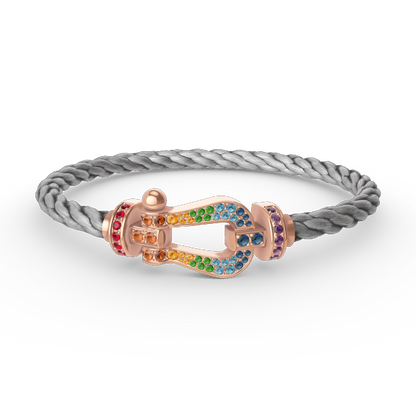 [Rose Tomorrow]FORCE LARGE HORSESHOE  COLORED DIAMOND BRACELET ROSE GOLD