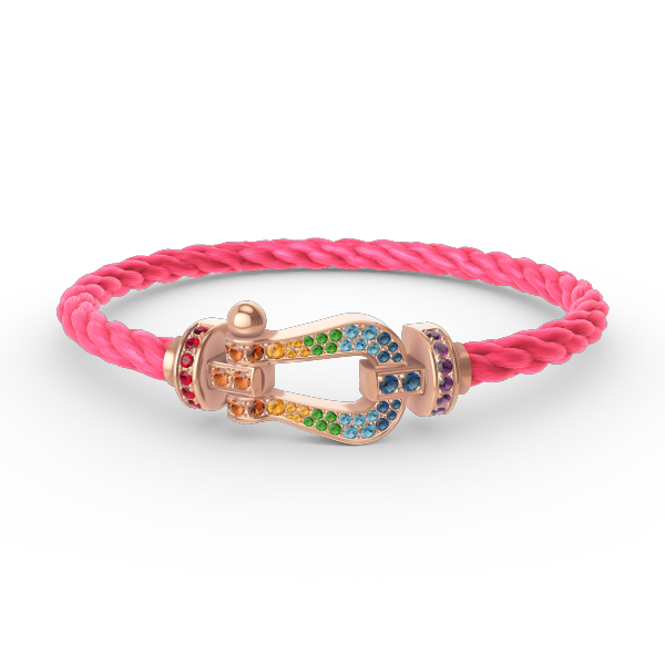 [Rose Tomorrow]FORCE LARGE HORSESHOE  COLORED DIAMOND BRACELET ROSE GOLD