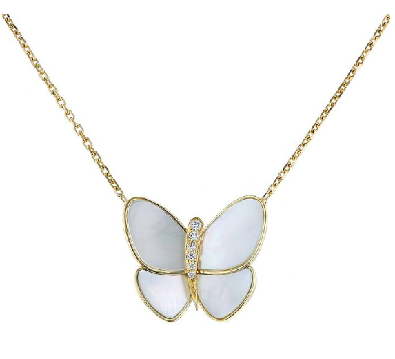 [Rose Tomorrow]BUTTERFLY GOLD MOP DIAMOND NECKLACE