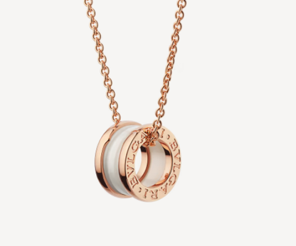 [Rose Tomorrow]ZERO 1 WHITE CERAMIC PINK GOLD NECKLACE