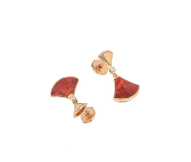 [Rose Tomorrow]DREAM Carnelian PINK GOLD EARRINGS