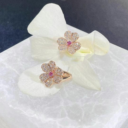 [Rose Tomorrow]FRIVOLE PINK GOLD FLOWER DIAMOND EARRINGS