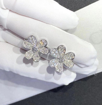 [Rose Tomorrow]FRIVOLE SILVER FLOWER DIAMOND EARRINGS