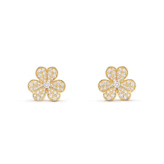 [Rose Tomorrow]FRIVOLE GOLD FLOWER DIAMOND EARRINGS