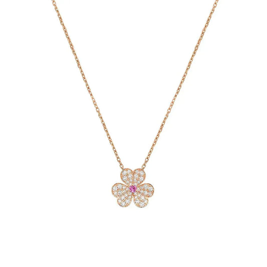 [Rose Tomorrow]FRIVOLE ROSE GOLD FLOWER DIAMOND NECKLACE