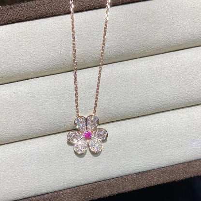 [Rose Tomorrow]FRIVOLE ROSE GOLD FLOWER DIAMOND NECKLACE