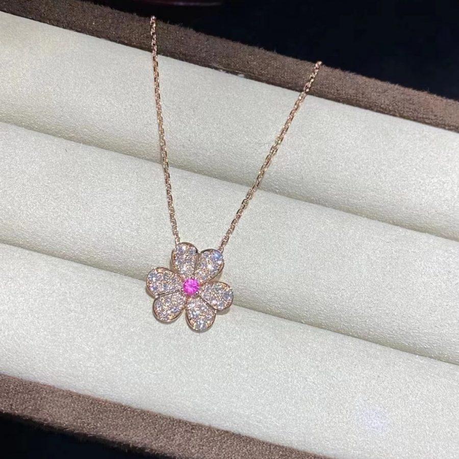 [Rose Tomorrow]FRIVOLE ROSE GOLD FLOWER DIAMOND NECKLACE