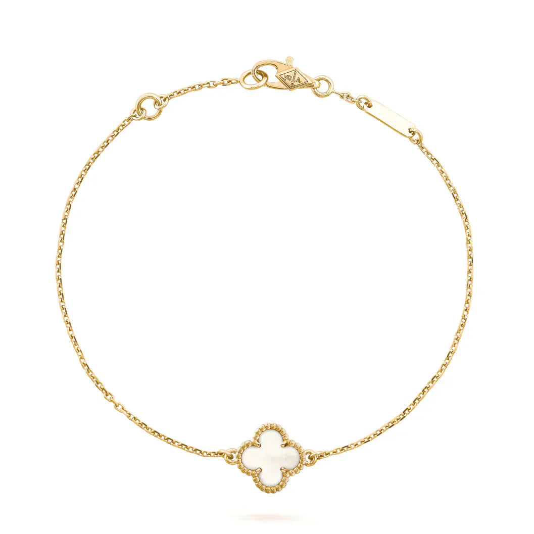 [Rose Tomorrow]CLOVER WHITE MOP SINGLE FLOWER BRACELET