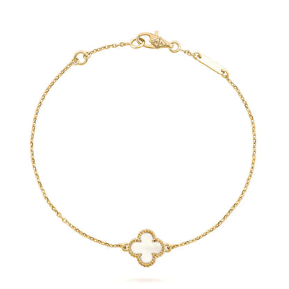 [Rose Tomorrow]CLOVER WHITE MOP SINGLE FLOWER BRACELET