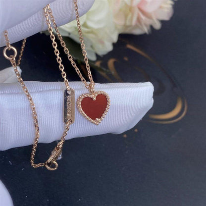 [Rose Tomorrow]SWEET CLOVER CARNELIAN HEART NECKLACE