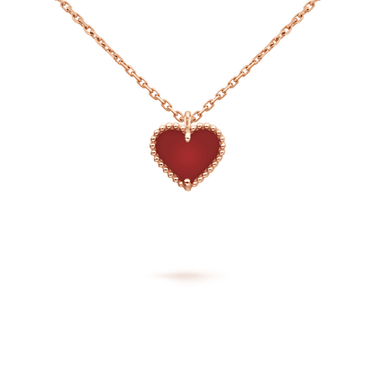 [Rose Tomorrow]SWEET CLOVER CARNELIAN HEART NECKLACE