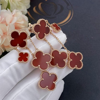 [Rose Tomorrow]CLOVER EARRINGS CARNELIAN 4 MOTIFS PINK GOLD