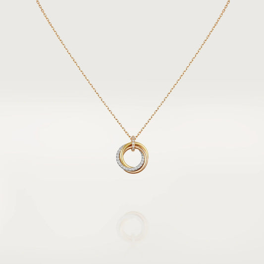 [Rose Tomorrow]TRINITY NECKLACE SILVER GOLD PINK GOLD DIAMONDS