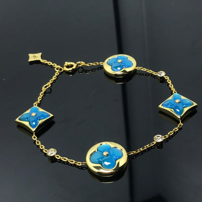 [Rose Tomorrow]STAR AND SUN 4 MOTIF BLUE BRACELET