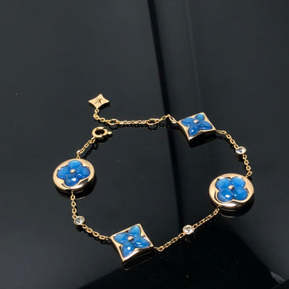 [Rose Tomorrow]STAR AND SUN 4 MOTIF BLUE BRACELET