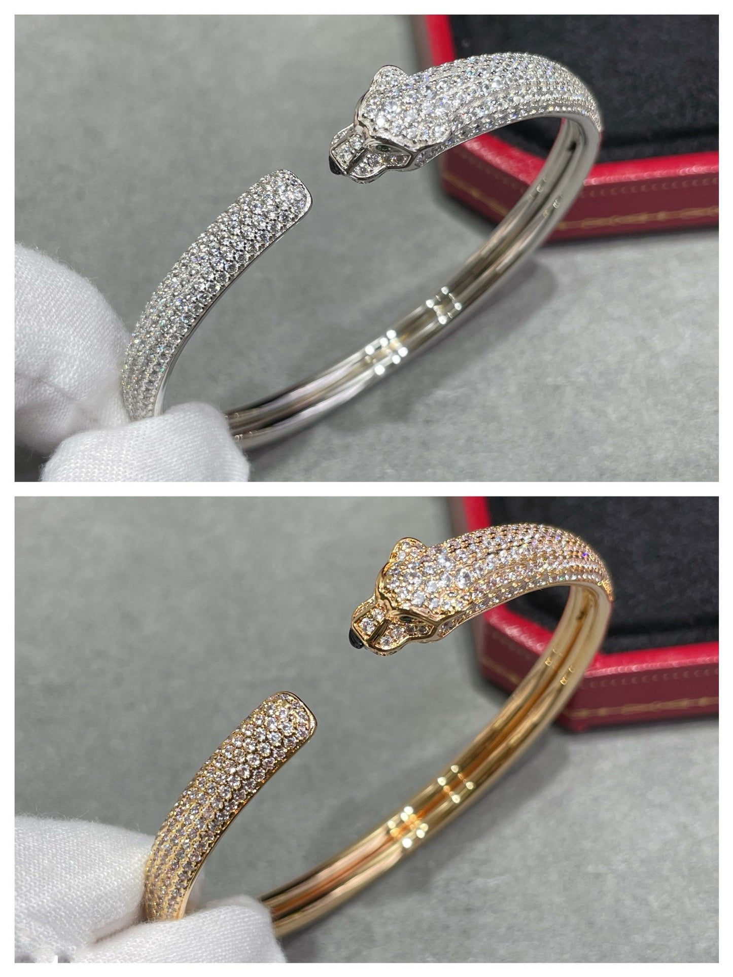 [Rose Tomorrow]PANTHERE FULL DIAMOND OPEN BRACELET