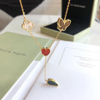 [Rose Tomorrow]LUCKY SPRING 4 MOTIFS ROSE GOLD NECKLACE