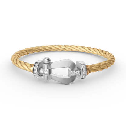 [Rose Tomorrow]FORCE LARGE HORSESHOE HALF DIAMOND BRACELET SILVER