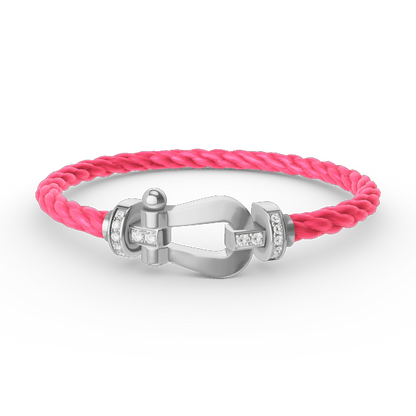 [Rose Tomorrow]FORCE LARGE HORSESHOE HALF DIAMOND BRACELET SILVER