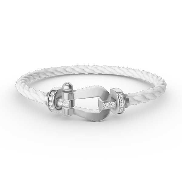 [Rose Tomorrow]FORCE LARGE HORSESHOE HALF DIAMOND BRACELET SILVER